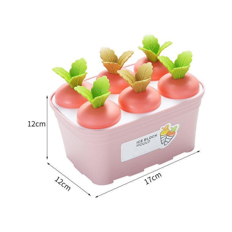 Creative Cute Potted Ice Cream Mold Children Cartoon Summer 6-Cell Household Detachable Ice Mold Customization