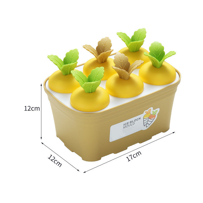Creative Cute Potted Ice Cream Mold Children Cartoon Summer 6-Cell Household Detachable Ice Mold Customization