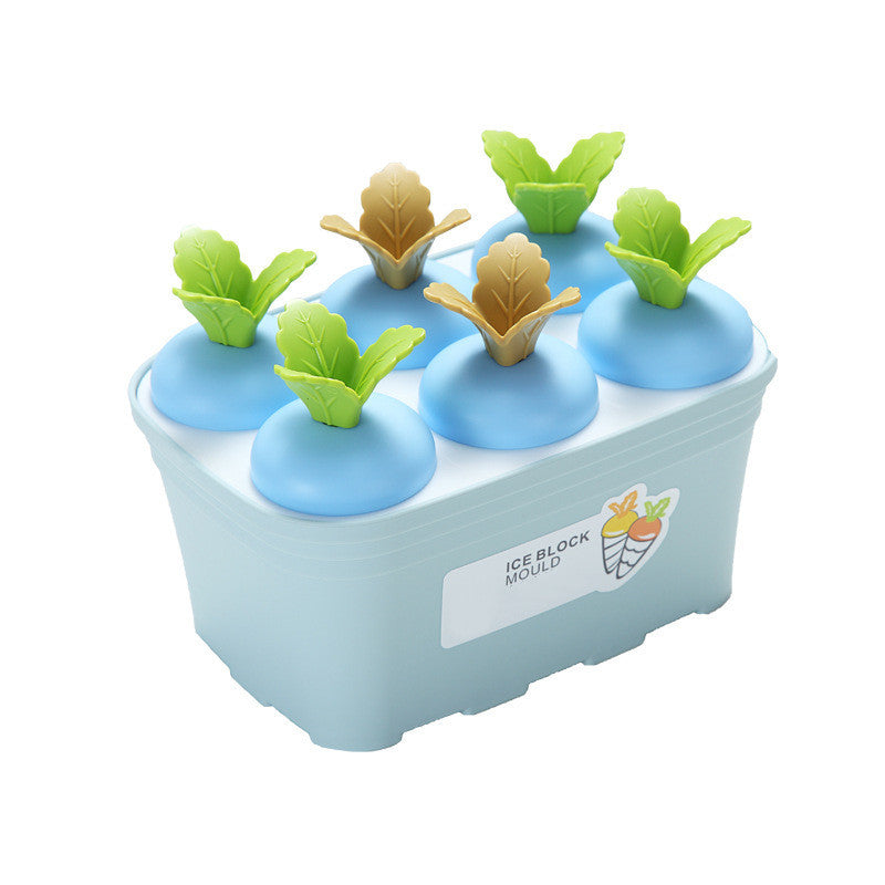Creative Cute Potted Ice Cream Mold Children Cartoon Summer 6-Cell Household Detachable Ice Mold Customization