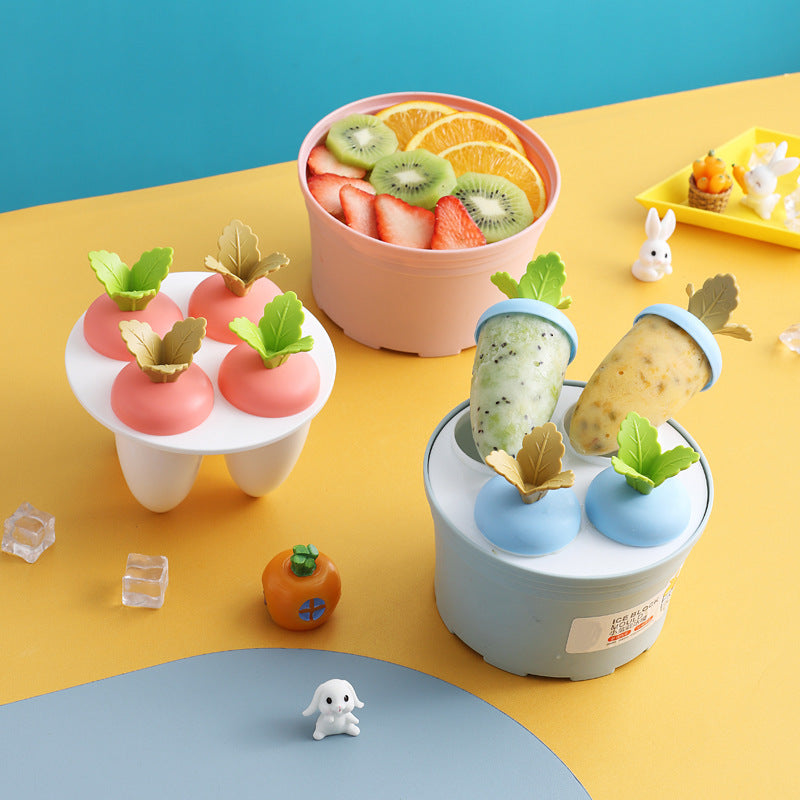 Creative Cute Potted Ice Cream Mold Children Cartoon Summer 6-Cell Household Detachable Ice Mold Customization