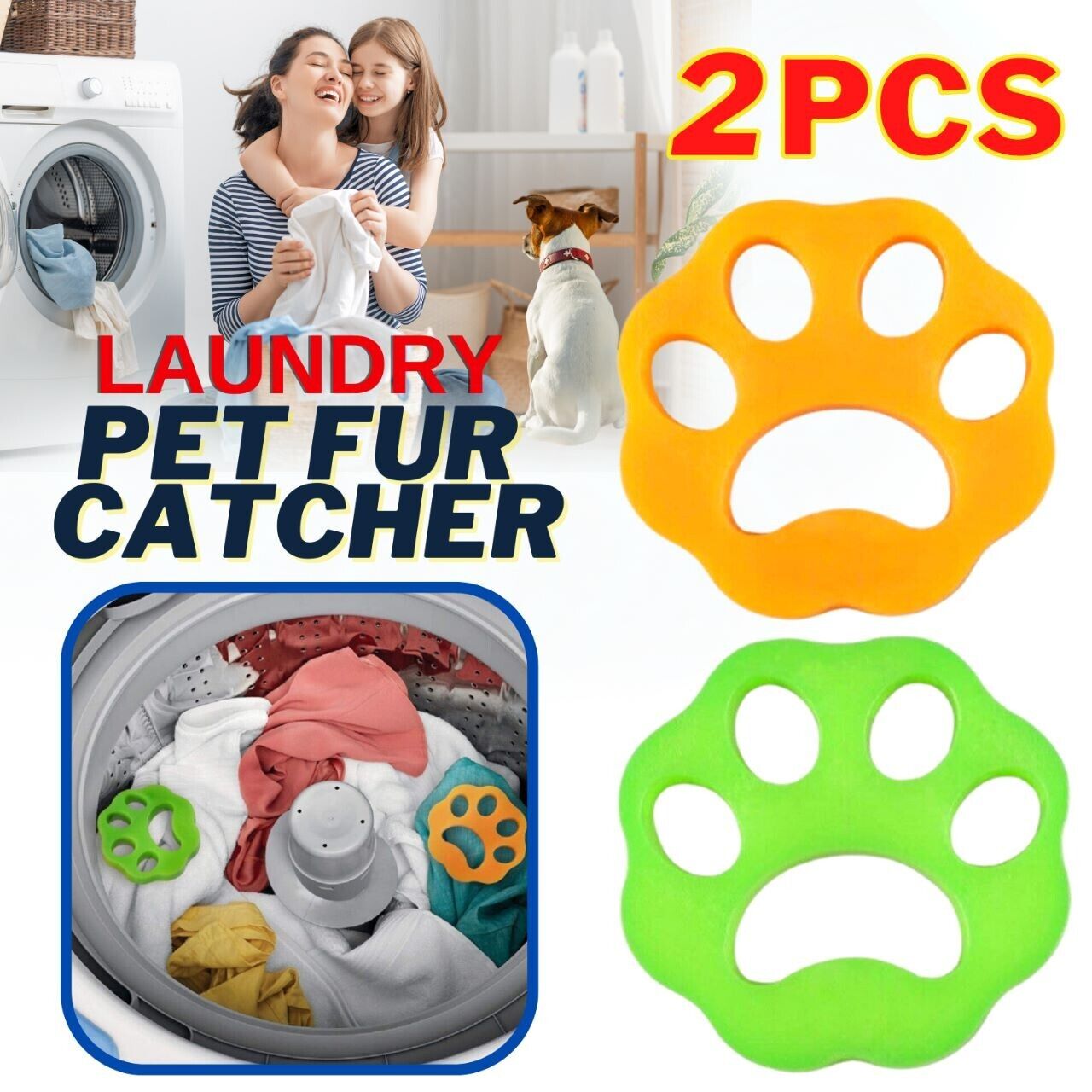 2 Pack Pet Hair Remover For Laundry Washing Machine Hair Catcher Pet Fur Catcher