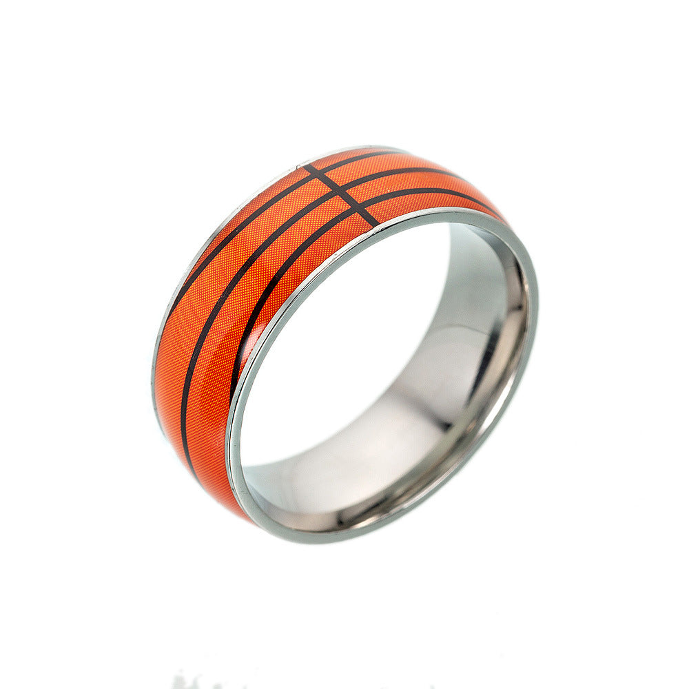 Football basketball football titanium steel ring