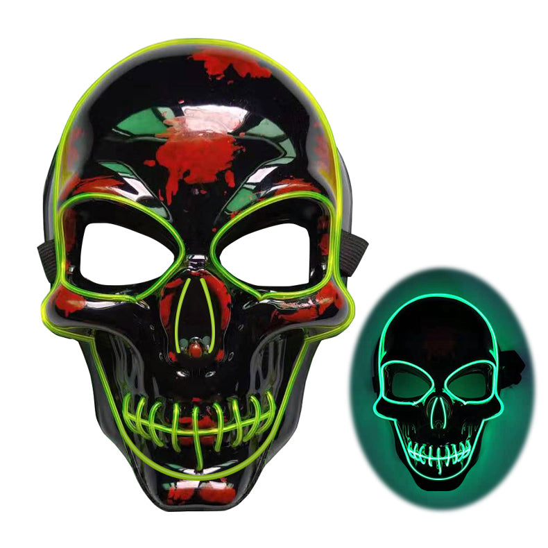 Halloween Skeleton Mask LED Glow Scary Mask