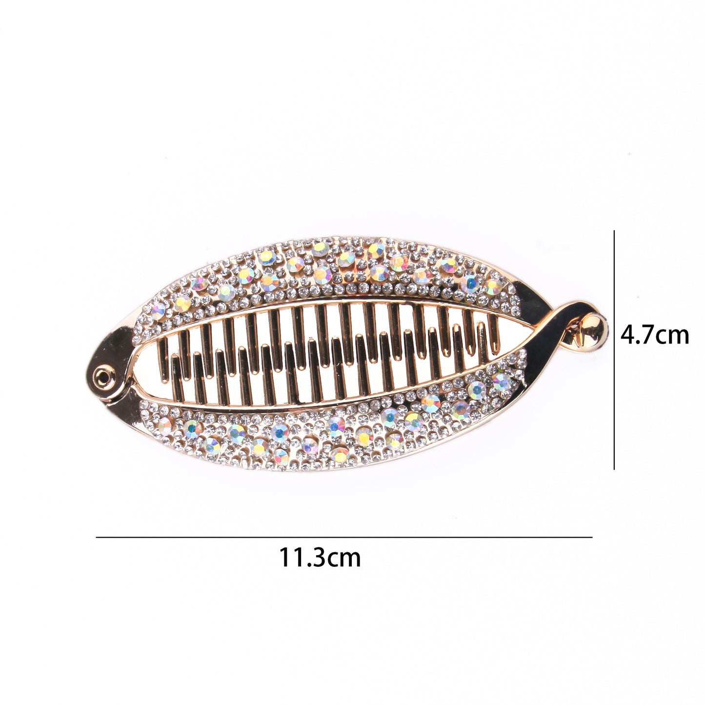 Popular Diamond Rhinestone Electroplating Fish Banana Fish-shaped Hair Clip