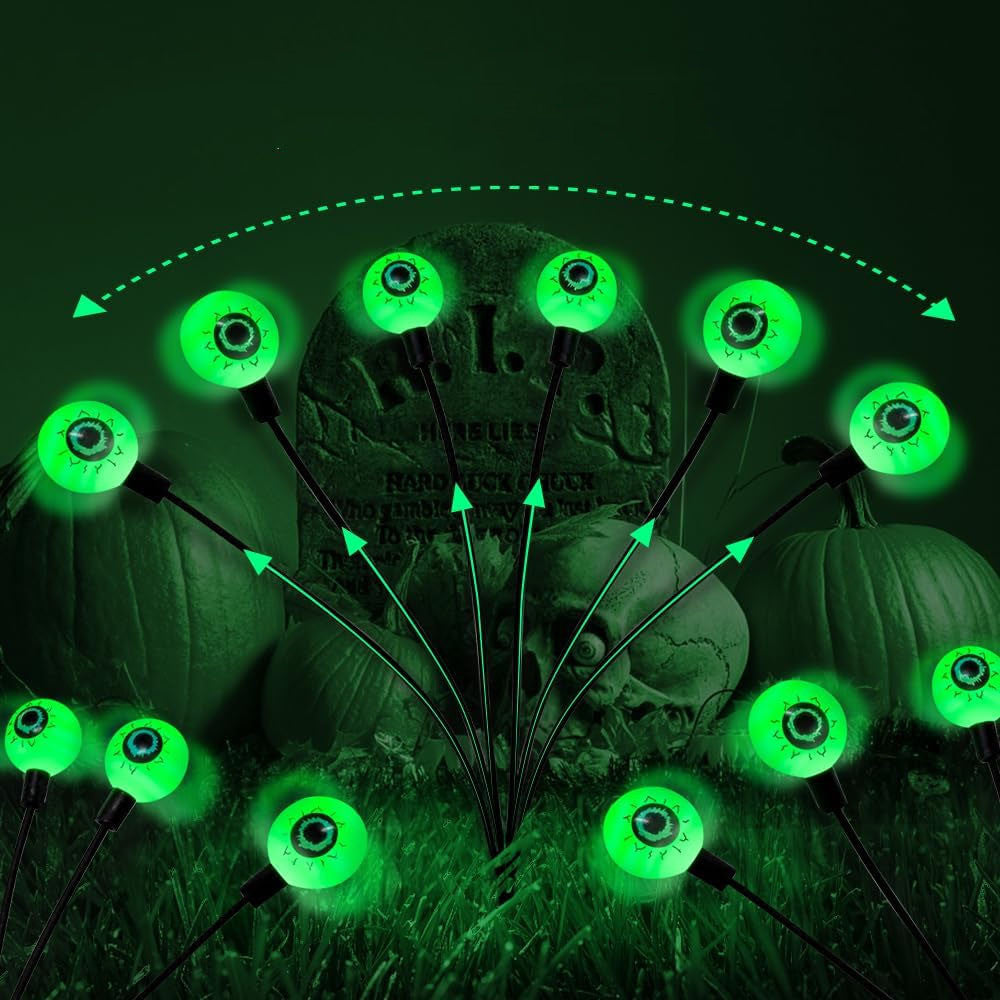 Solar-powered String Lights Eye Lamp Halloween Floor Outlet