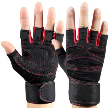 Half finger gym gloves