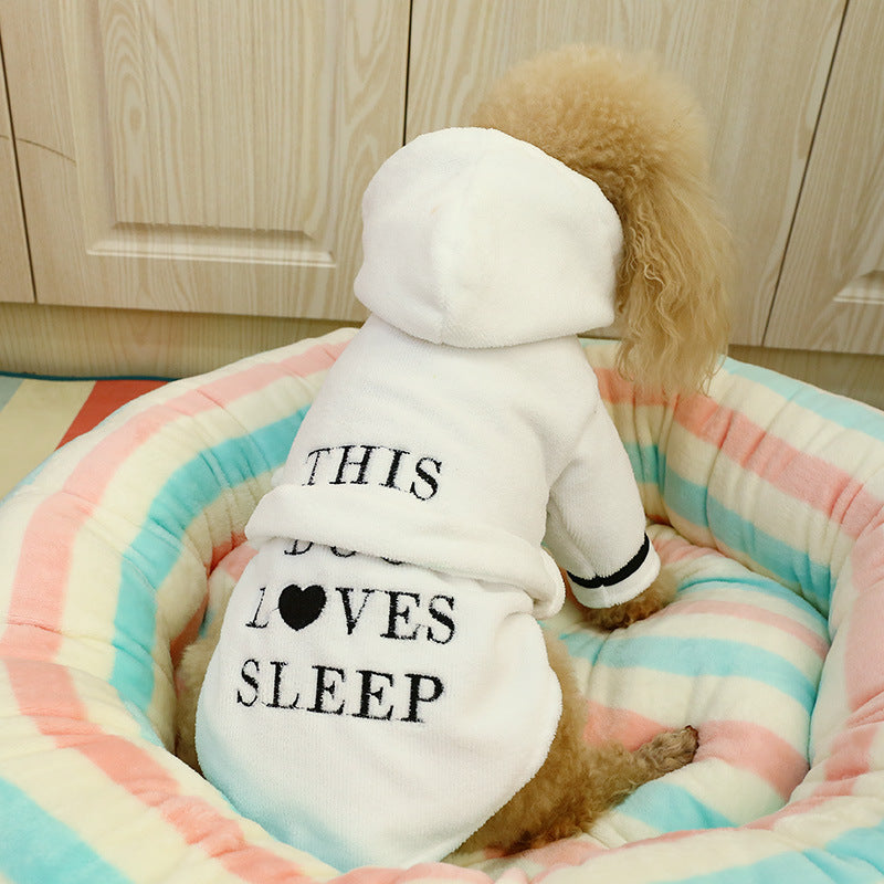 Pet clothes pajamas dog bathrobe bathrobe