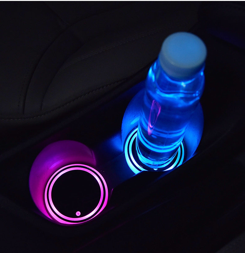 Car LED Luminous Water Coaster Solar USB Charging