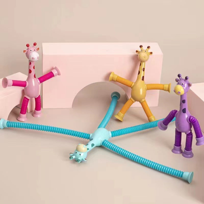 Giraffe Pop Tubes Sensory Toys Novelty Spring Fidget Toy Stretch Tube Stress Relief Toy For Kid Adult Birthday Gift Party Favors