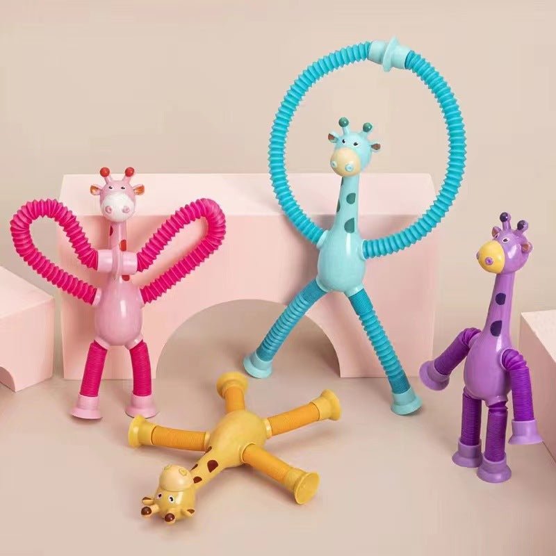 Giraffe Pop Tubes Sensory Toys Novelty Spring Fidget Toy Stretch Tube Stress Relief Toy For Kid Adult Birthday Gift Party Favors