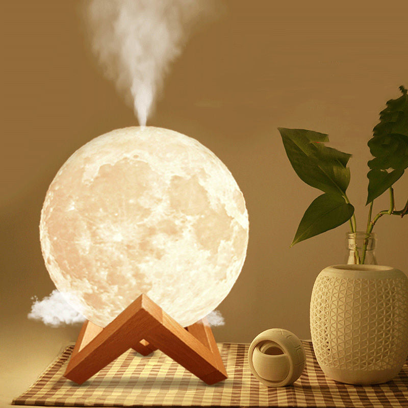 Lunar Humidifier Night Light Bedroom Household Aromatherapy Moisturizing Spray Dormitory Bedside Mute Creative Gift